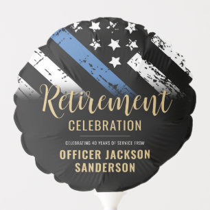 Police Retirement Thin Blue Line Law Enforcement Balloon