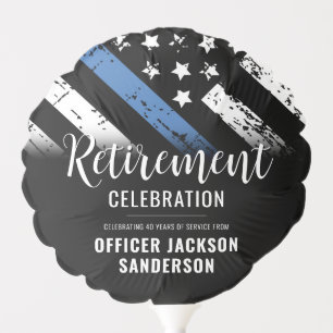 Police Retirement Thin Blue Line Law Enforcement Balloon