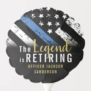 Police Retirement Thin Blue Line Law Enforcement Balloon