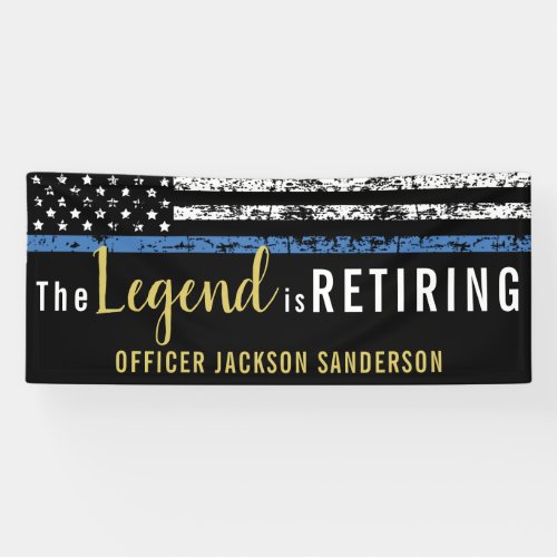 Police Retirement Thin Blue Line Law Enforcement Banner