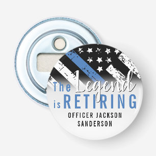 Police Retirement Thin Blue Line Law Enforcement Bottle Opener