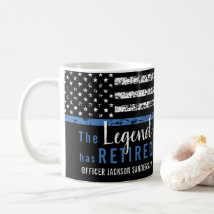 Police Retirement Thin Blue Line Law Enforcement Coffee Mug