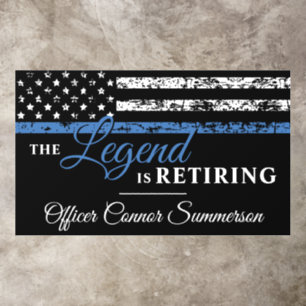 Police Retirement Thin Blue Line Law Enforcement Floor Decals