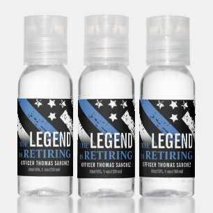 Police Retirement Thin Blue Line Law Enforcement Hand Sanitizer