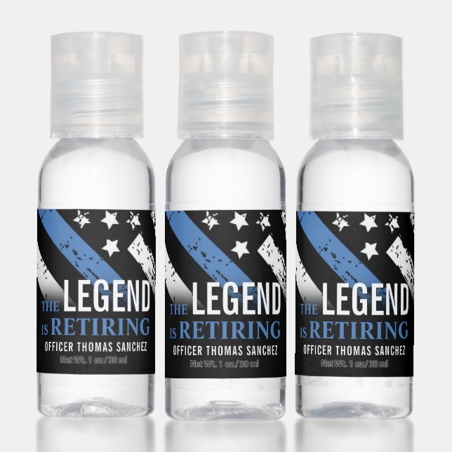 Police Retirement Thin Blue Line Law Enforcement Hand Sanitizer (Set)
