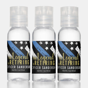 Police Retirement Thin Blue Line Law Enforcement Hand Sanitizer