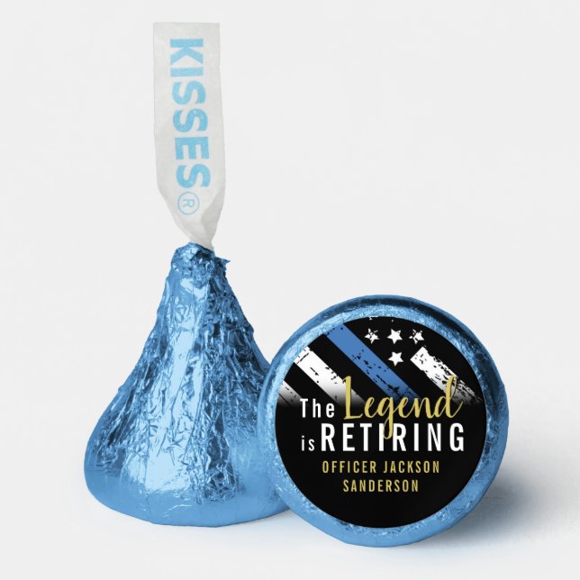 Police Retirement Thin Blue Line Law Enforcement Hershey®'s Kisses® (Front)