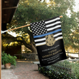 Police Retirement Thin Blue Line Law Enforcement House Flag