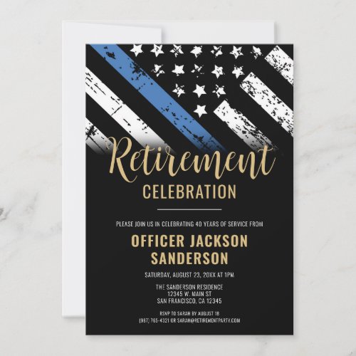 Police Retirement Thin Blue Line Law Enforcement