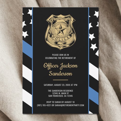 Police Retirement Thin Blue Line Law Enforcement