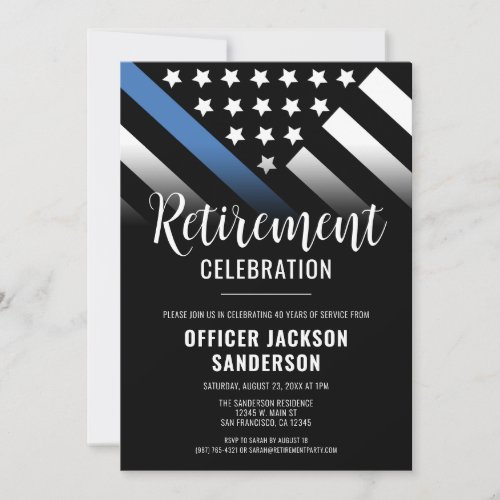 Police Retirement Thin Blue Line Law Enforcement
