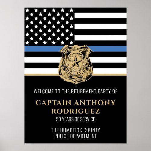 Police Retirement Thin Blue Line Law Enforcement