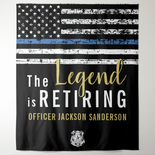 Police Retirement Thin Blue Line Law Enforcement Tapestry