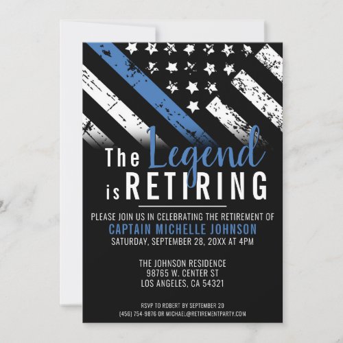 Police Retirement Thin Blue Line Officer