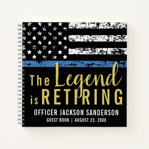 Police Retirement Thin Blue Line Party Guest Book