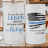 Police Retirement Thin Blue Line Personalized