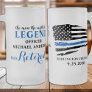 Police Retirement Thin Blue Line Personalized Frosted Glass Beer Mug