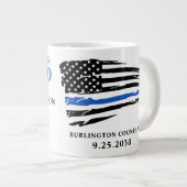 Police Retirement Thin Blue Line Personalized  Giant Coffee Mug (Front Right)