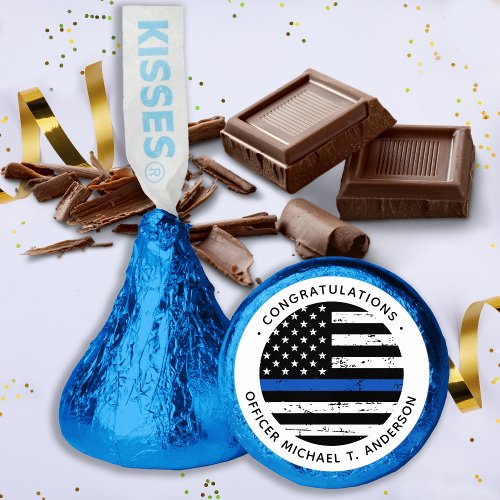 Police Retirement Thin Blue Line Personalized  Hersheys Kisses