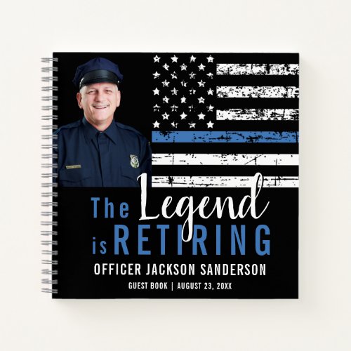 Police Retirement Thin Blue Line Photo Guest Book