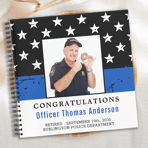 Police Retirement Thin Blue Line Photo Guest Book