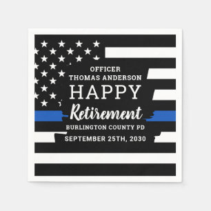Police Retirement Thin Blue Line Police Flag Napkins