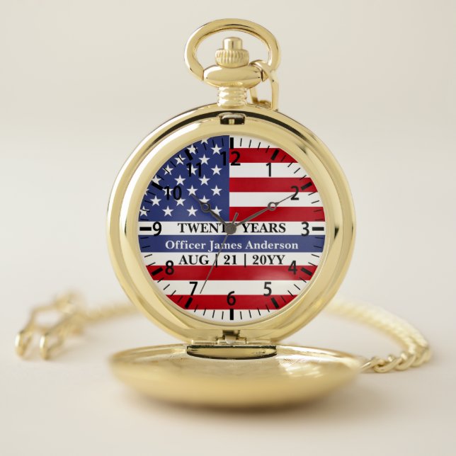 Police Retirement Watch Thin Blue Line US Flag (Inside)