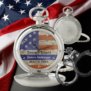 Police Retirement Watch Thin Blue Line US Flag