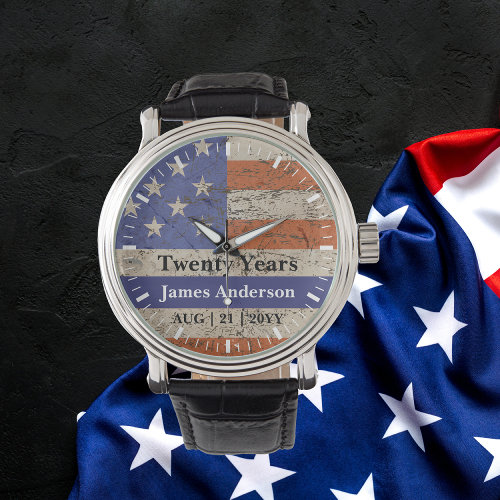 Police Retirement Watch Thin Blue Line US Flag