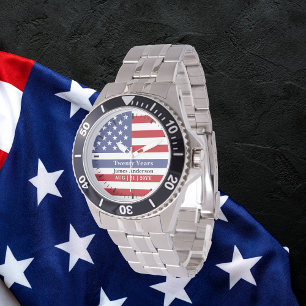 Police Retirement Watch Thin Blue Line US Flag