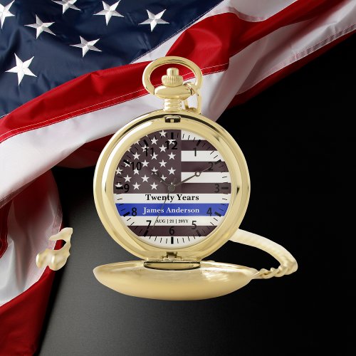 Police Retirement Watch Thin Blue Line US Flag