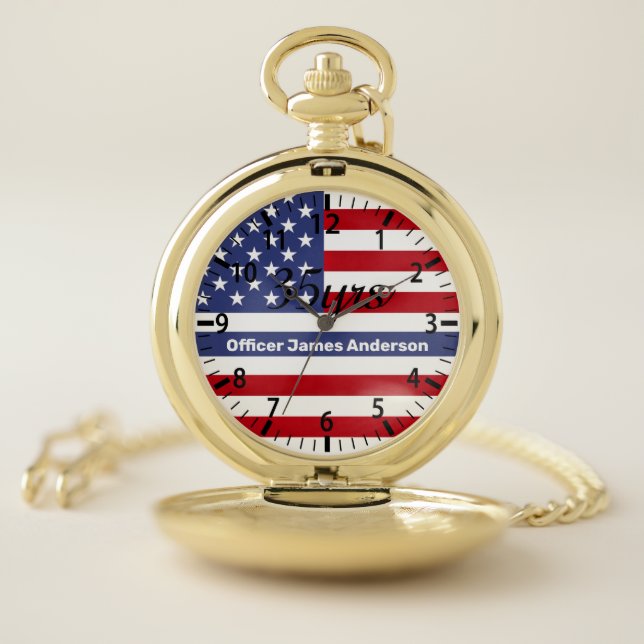 Police Retirement Watch Thin Blue Line US Flag (Inside)