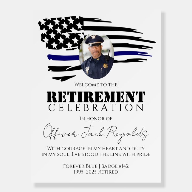 Police Retirement Welcome Sign Foam Boards (Front)