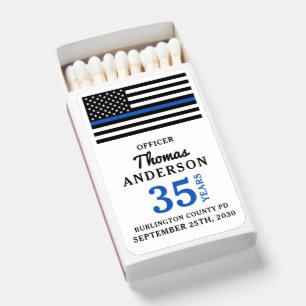 Police Retirement Years Of Service Thin Blue Line Matchboxes