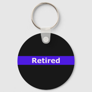 Police Retirted Thin Blue Line Keychain