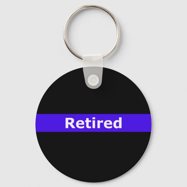 Police Retirted Thin Blue Line Keychain (Front)