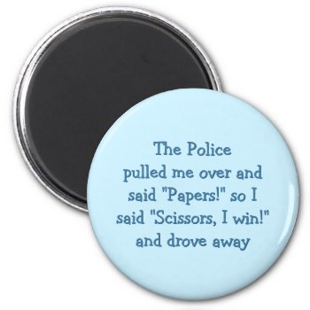 Police Rock Paper Scissors Funny Fridge Magnet by iSmiledYou at Zazzle
