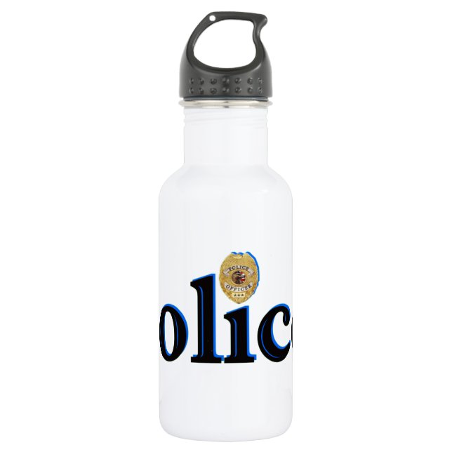 Police_Script Stainless Steel Water Bottle (Front)