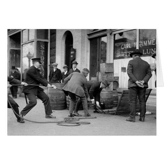 Police Seizing Bootleg Liquor, 1923 Cards (Front Horizontal)