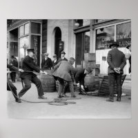 Police Seizing Bootleg Liquor, 1923. Vintage Photo