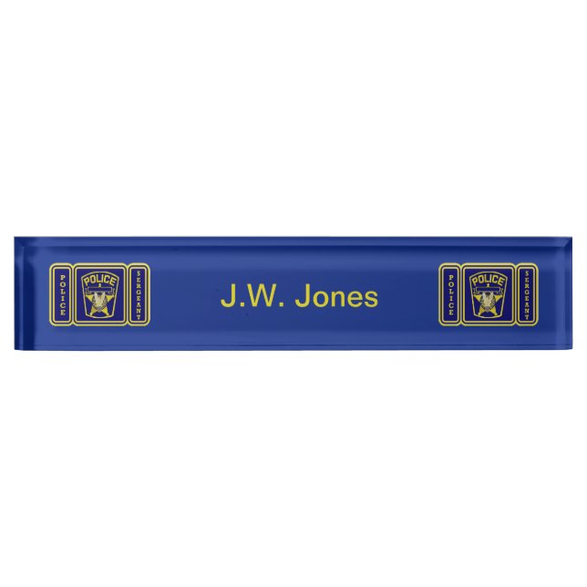 Police Sergeant Desk Name Plate (Front)