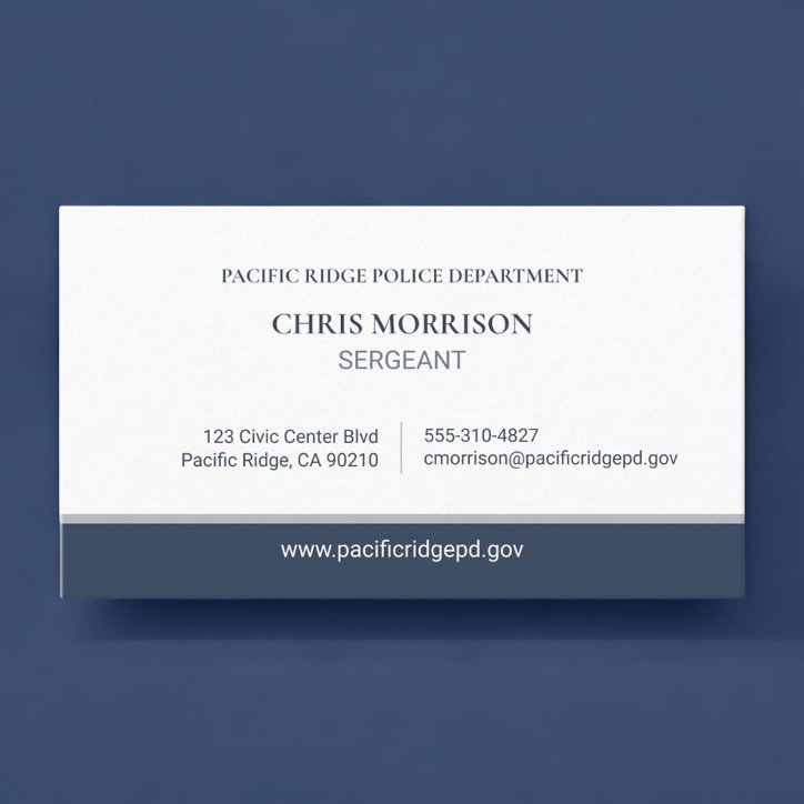 Police Sergeant Professional Business Card