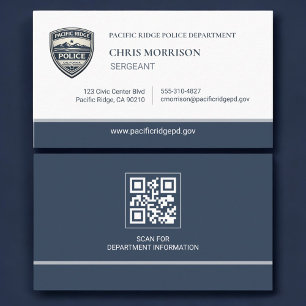 Police Sergeant QR Code Logo Business Card