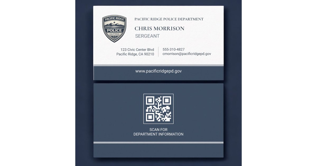 Police Sergeant QR Code Logo Business Card | Zazzle