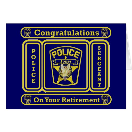 Police Sergeant Retirement Card | Zazzle