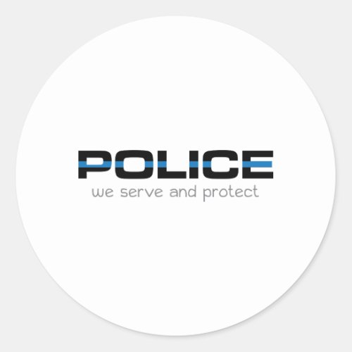 Police Serve Protect Classic Round Sticker