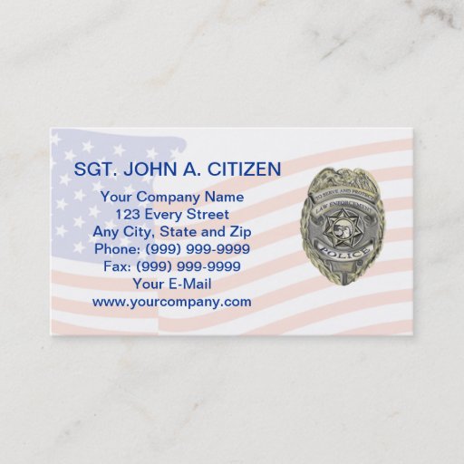 Customizable police sheriff deputy law enforcement card business card templates