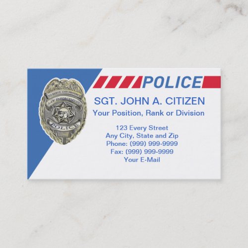 police sheriff deputy law enforcement card