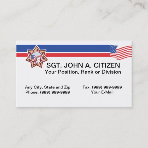 police sheriff deputy law enforcement card