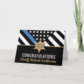 Police Sheriff Retirement Thin Blue Line Flag Card | Zazzle